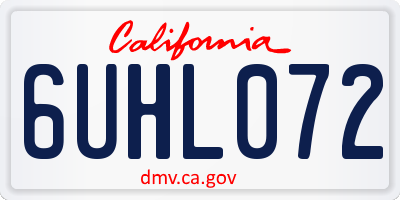 CA license plate 6UHL072