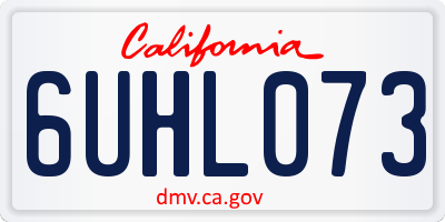 CA license plate 6UHL073