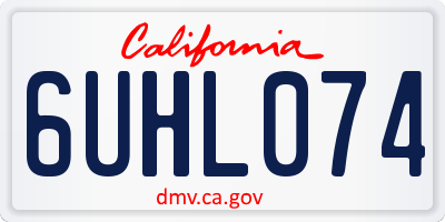 CA license plate 6UHL074