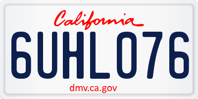 CA license plate 6UHL076