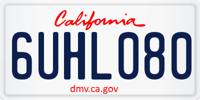 CA license plate 6UHL080