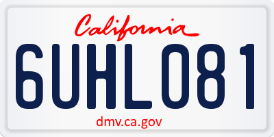 CA license plate 6UHL081
