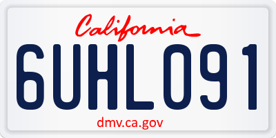 CA license plate 6UHL091