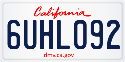 CA license plate 6UHL092