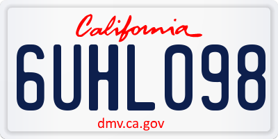 CA license plate 6UHL098
