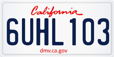 CA license plate 6UHL103