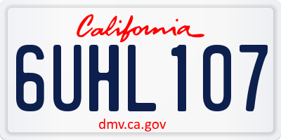 CA license plate 6UHL107