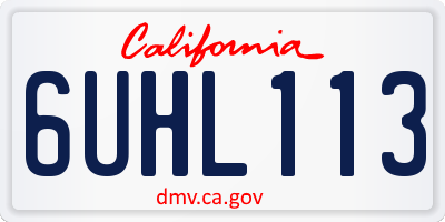 CA license plate 6UHL113