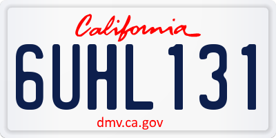 CA license plate 6UHL131
