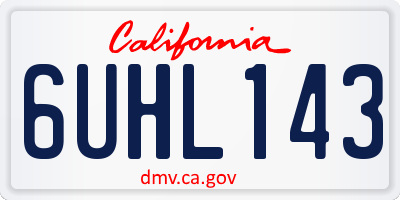 CA license plate 6UHL143