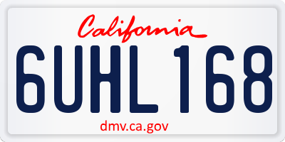 CA license plate 6UHL168