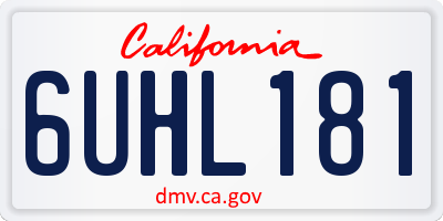 CA license plate 6UHL181