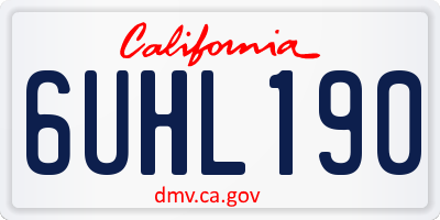 CA license plate 6UHL190