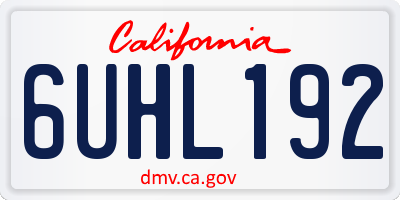 CA license plate 6UHL192