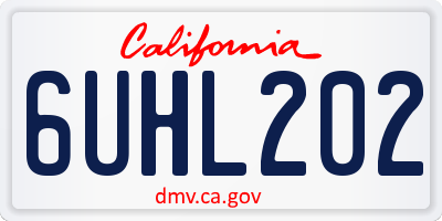 CA license plate 6UHL202