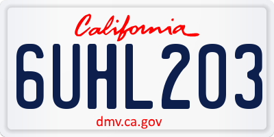 CA license plate 6UHL203