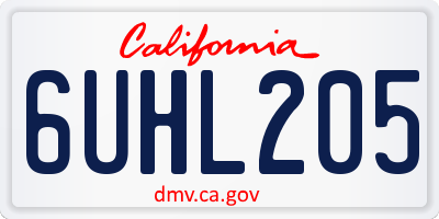 CA license plate 6UHL205