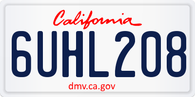CA license plate 6UHL208