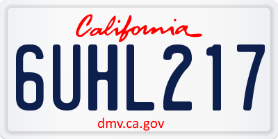CA license plate 6UHL217