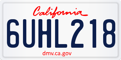CA license plate 6UHL218