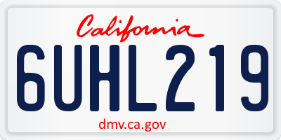 CA license plate 6UHL219