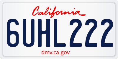 CA license plate 6UHL222