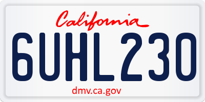CA license plate 6UHL230