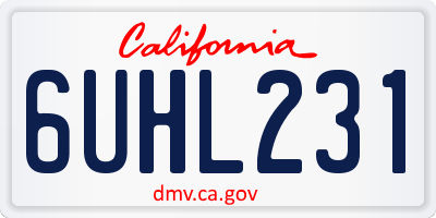CA license plate 6UHL231