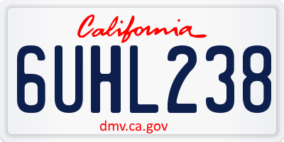 CA license plate 6UHL238