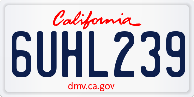 CA license plate 6UHL239