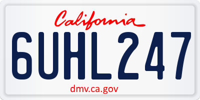 CA license plate 6UHL247