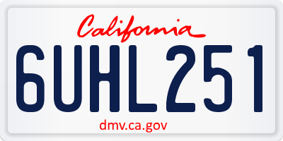 CA license plate 6UHL251