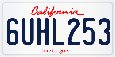 CA license plate 6UHL253