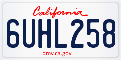 CA license plate 6UHL258