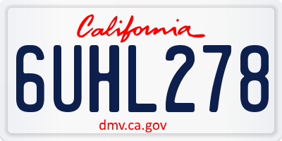 CA license plate 6UHL278