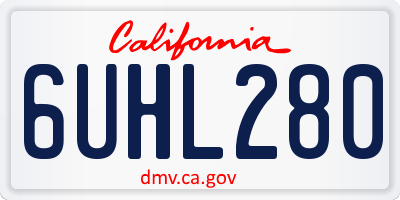 CA license plate 6UHL280