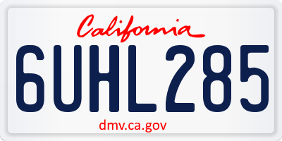 CA license plate 6UHL285