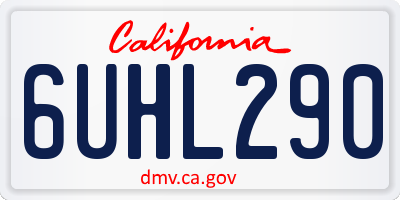 CA license plate 6UHL290