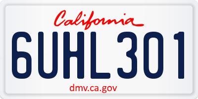CA license plate 6UHL301