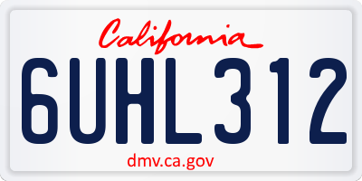 CA license plate 6UHL312