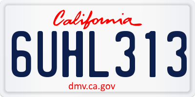 CA license plate 6UHL313