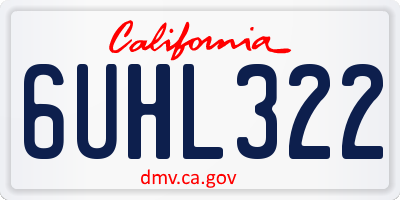 CA license plate 6UHL322