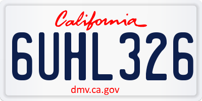 CA license plate 6UHL326