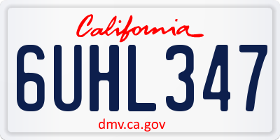 CA license plate 6UHL347