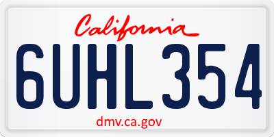 CA license plate 6UHL354