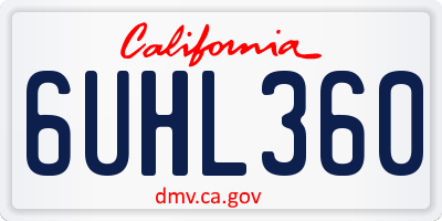 CA license plate 6UHL360
