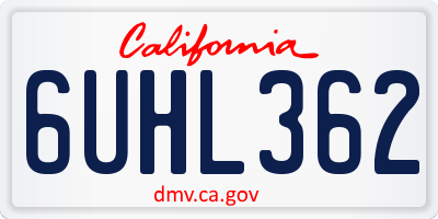 CA license plate 6UHL362