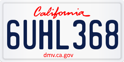 CA license plate 6UHL368