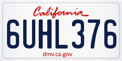CA license plate 6UHL376