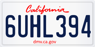 CA license plate 6UHL394
